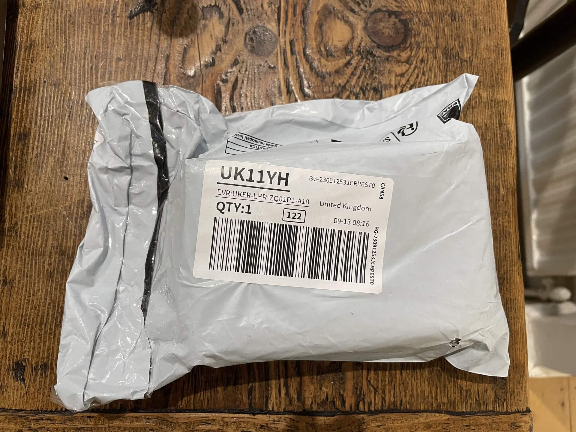 Original image of package shipped from Temu