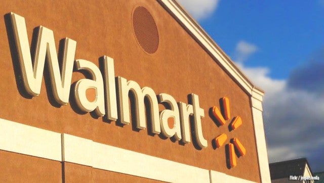 Walmart sign above store